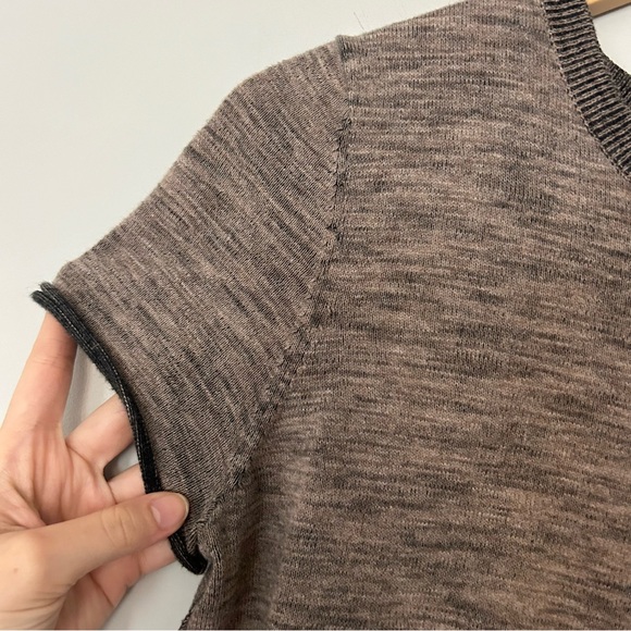 Skull Cashmere Knit Short Sleeve Sweater Top - Picture 3 of 4